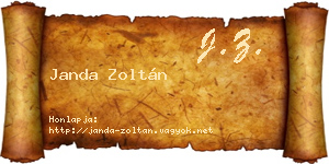 Janda Zoltán névjegykártya