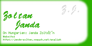 zoltan janda business card